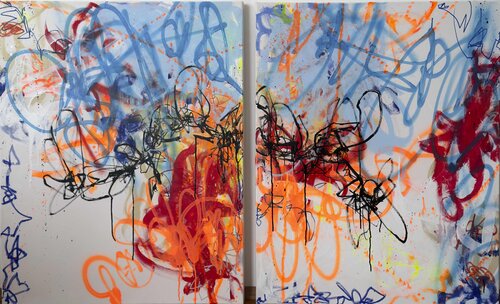 BUILT OF NOISE & BRICKS by Carolyn Kraft, Painting for Sale on Singulart