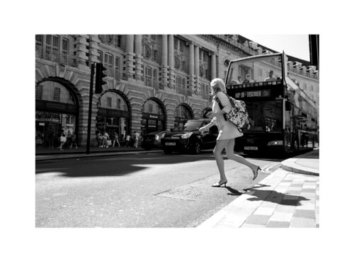 In a hurry, London Marijon Walter