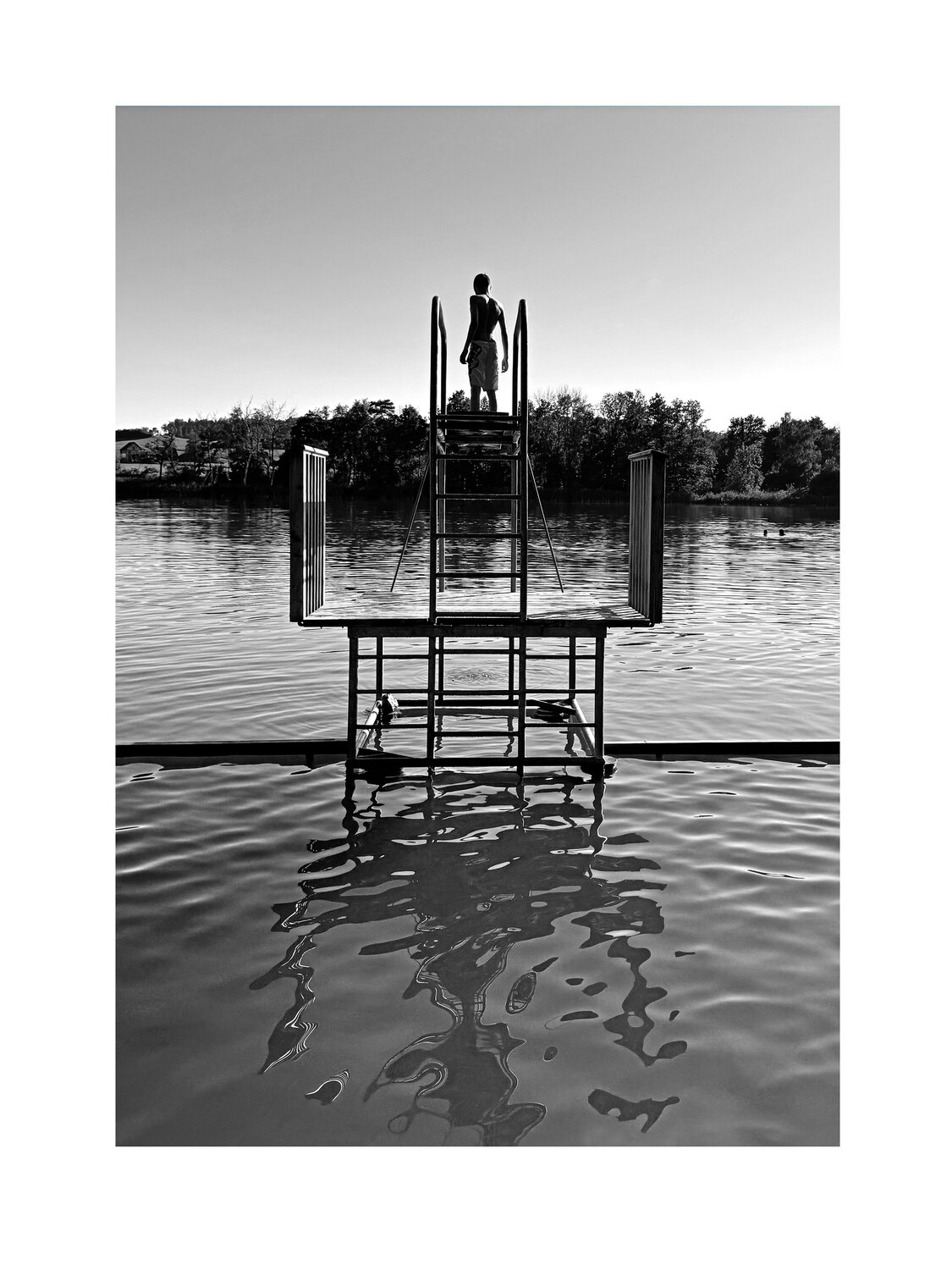 Boy on diving tower I Switzerland Marijon Walter