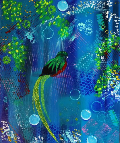 Quetzal van MONIQUE KAWKA, Schilderij te koop op Singulart