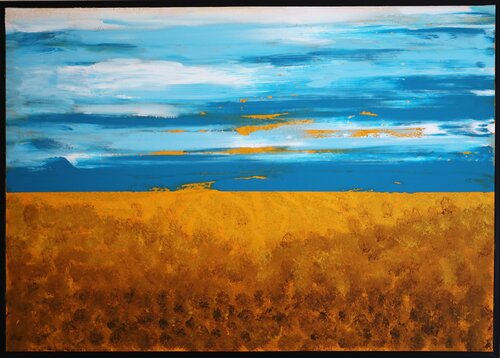 Tourne...Tournesol di MONIQUE KAWKA, Pittura in vendita su Singulart