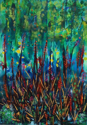 Forêt enchantée van MONIQUE KAWKA, Schilderij te koop op Singulart