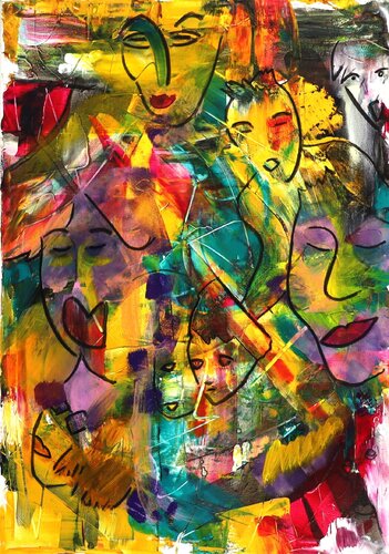 Les mots chuchotés by MONIQUE KAWKA, Painting for Sale on Singulart