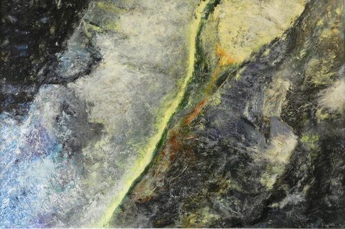Linea gialla fra mare e terra by Roberto Broggi, 회화 for Sale on Singulart