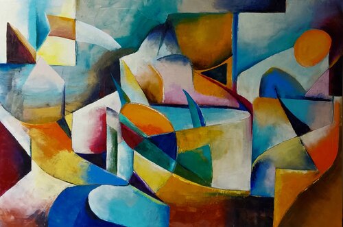 Piccola sinfonia geometrica by Roberto Broggi, 油畫 for Sale on Singulart