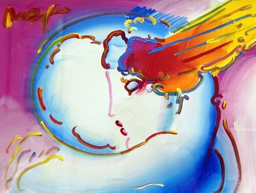 I Love the World ( peace by year 2000 ) done for Live Aid Concert di Peter Max, Opera su carta in vendita su Singulart