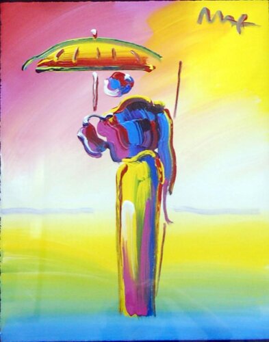 Umbrella Man with Cane di Peter Max, Opera su carta in vendita su Singulart