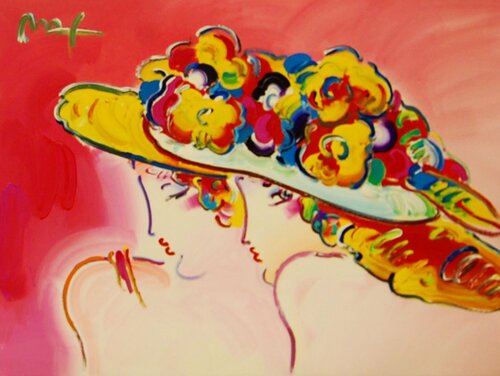 Friends - profiles facing east rare early image di Peter Max, Opera su carta in vendita su Singulart
