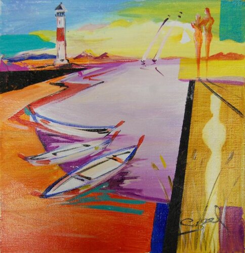 Boat 3 by Alfred Gockel, 회화 for Sale on Singulart
