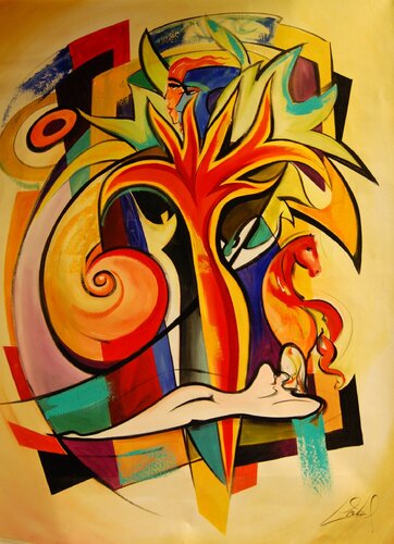 Burning to Make it Brighter de Alfred Gockel, Pintura a la venta en Singulart