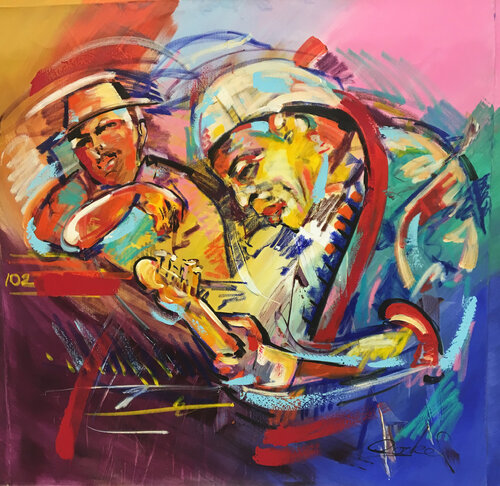 Deep in The Blues by Alfred Gockel, 회화 for Sale on Singulart