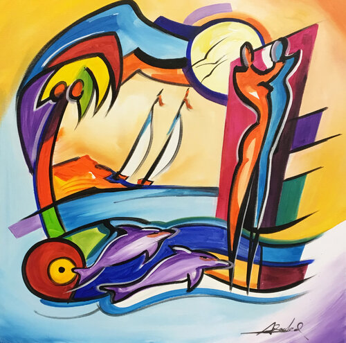 Stream Of Life di Alfred Gockel, Pittura in vendita su Singulart