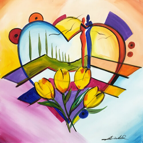 Flowers of Love de Alfred Gockel, Pintura a la venta en Singulart