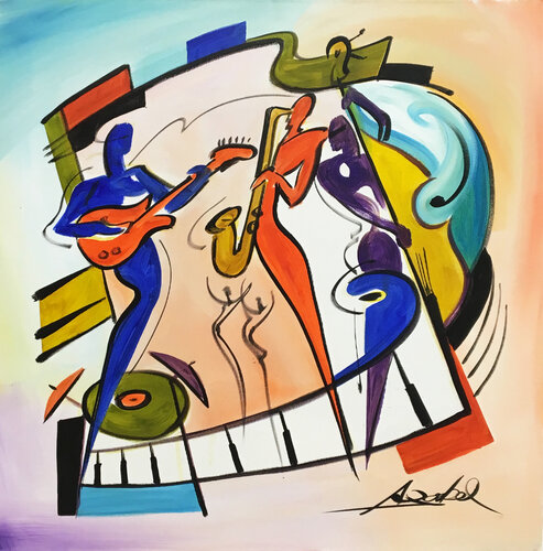 Piano Band by Alfred Gockel, Painting for Sale on Singulart