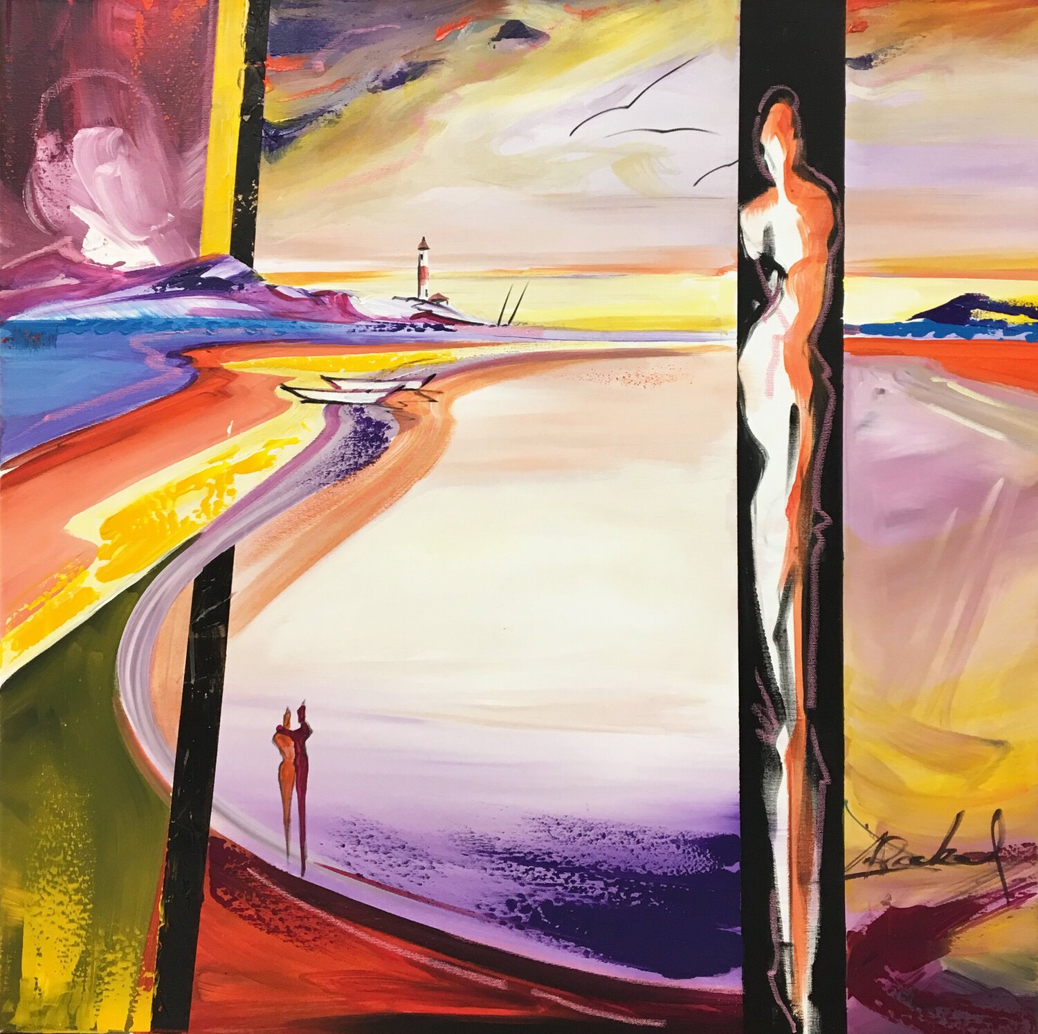 Distant Shores Alfred Gockel Dipinto originale in vendita