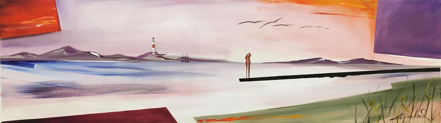 As I Look Up Alfred Gockel Dipinto originale in vendita