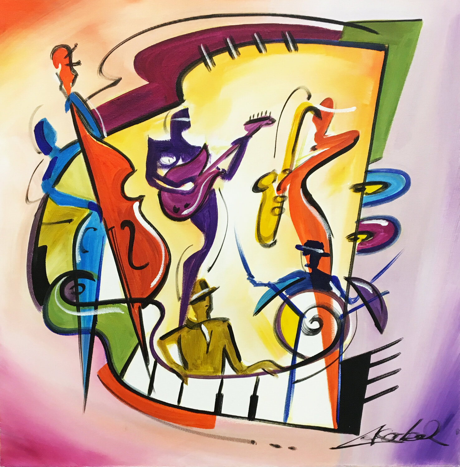 Sweet Soul Music Alfred Gockel Originalgemälde zu verkaufen