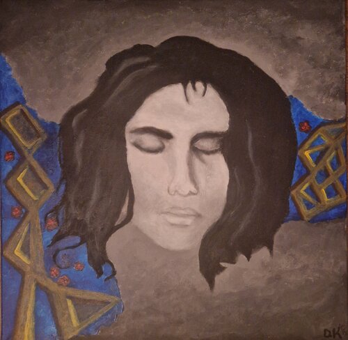 flower stone head von Daria Sonja Kehrer, Malerei kaufen auf Singulart