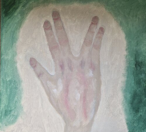 Zeichen einer Hand par Daria Sonja Kehrer, Peinture en vente sur Singulart