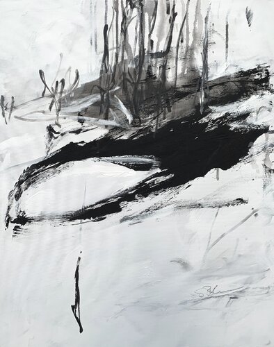 wintermood (1) van Susanne Blum, Schilderij te koop op Singulart