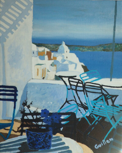 Santorini by Guillem Crespí Ginard, 油畫 for Sale on Singulart