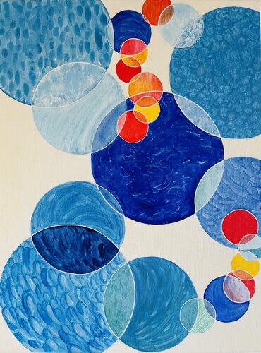 “Bubbles whit a red touch “ van Martina Repetti, Schilderij te koop op Singulart