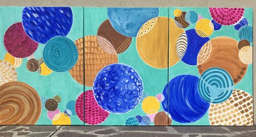 “Pop Bubbles in water green” van Martina Repetti, Schilderij te koop op Singulart