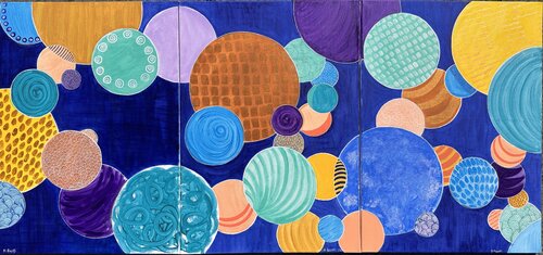“Bolle: armonie dell’equilibrio in blu” by Martina Repetti, Painting for Sale on Singulart