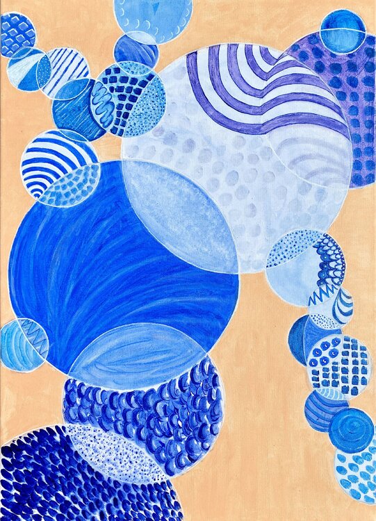 “Blue Bubbles in peach” Martina Repetti