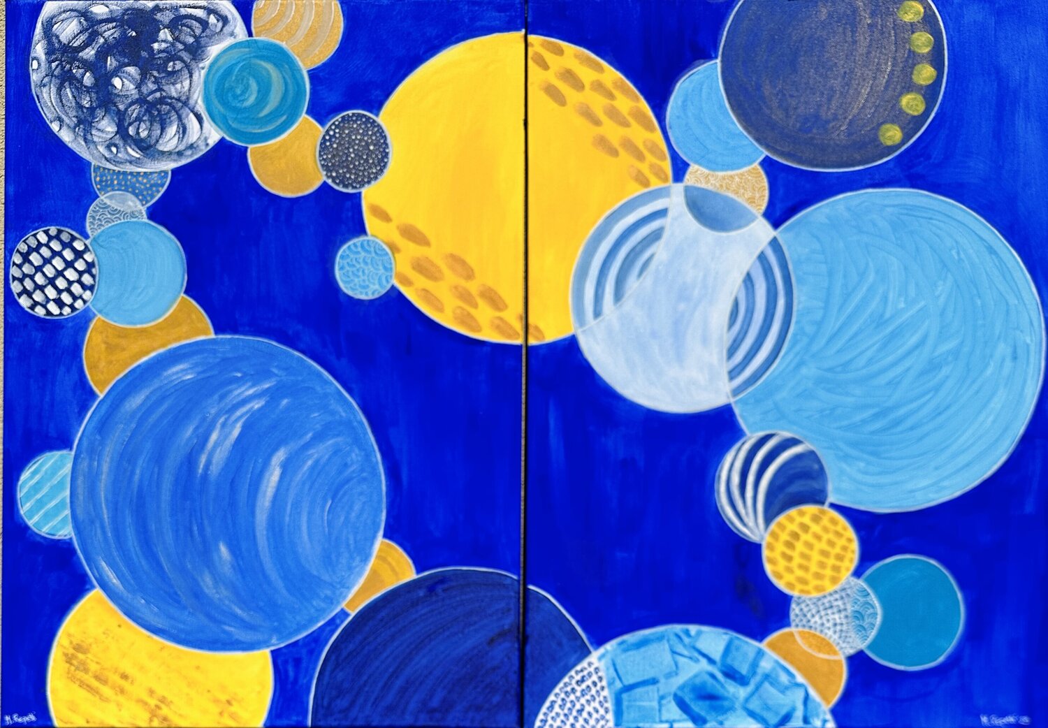 “Bubbles: Blue and yellow “ Martina Repetti