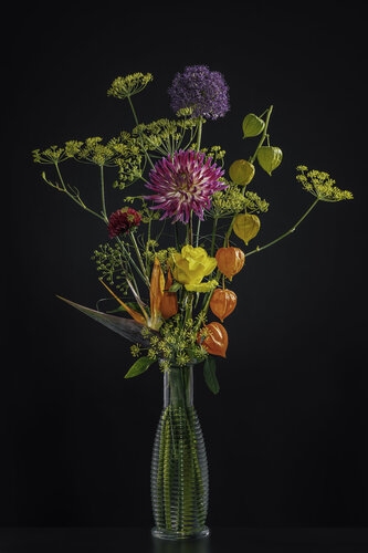 Flowers in a glass vase by Marjon Trap, Photography for Sale on Singulart
