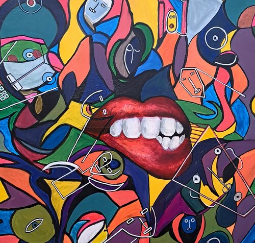 On serre les dents van helene icard, Schilderij te koop op Singulart