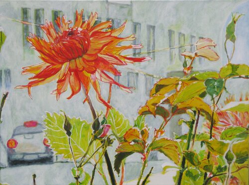 Dahlie di Kirsten Treis, Pittura in vendita su Singulart