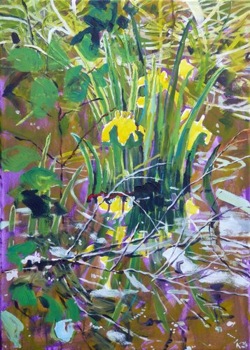 Schwertlilie di Kirsten Treis, Pittura in vendita su Singulart