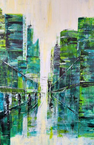 Green City van Petra Erengil, Schilderij te koop op Singulart
