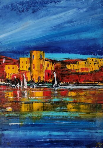 Blick vom Schiff am Abend di Petra Erengil, Pittura in vendita su Singulart