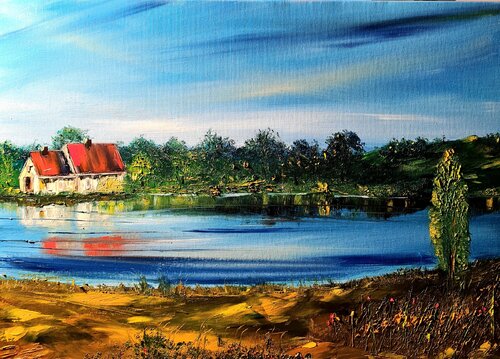 Haus am See van Petra Erengil, Schilderij te koop op Singulart