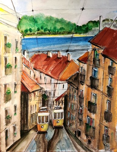 Lissabon van Petra Erengil, Schilderij te koop op Singulart