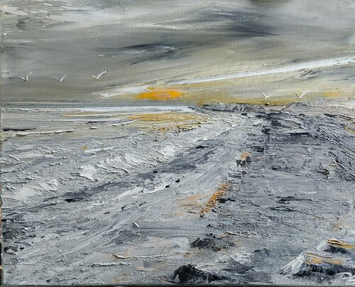 Wintercoast of denmark van Petra Erengil, Schilderij te koop op Singulart