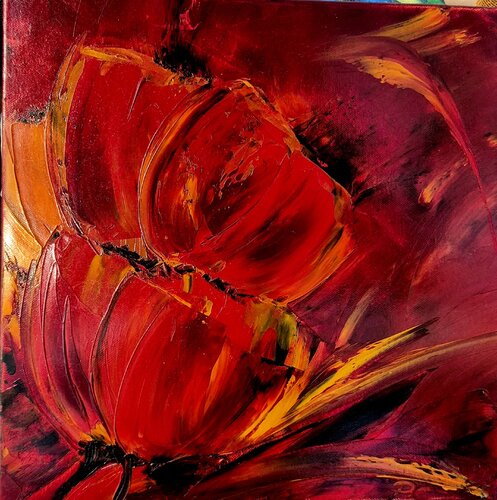 Roter Mohn di Petra Erengil, Pittura in vendita su Singulart