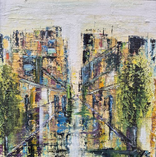 Begrünte Stadt van Petra Erengil, Schilderij te koop op Singulart