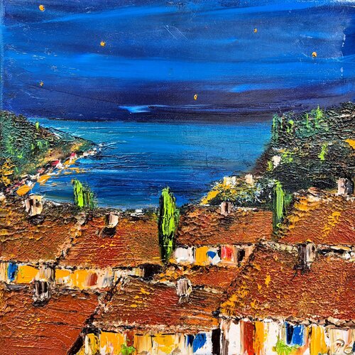 Hoch oben über Tignale di Petra Erengil, Pittura in vendita su Singulart