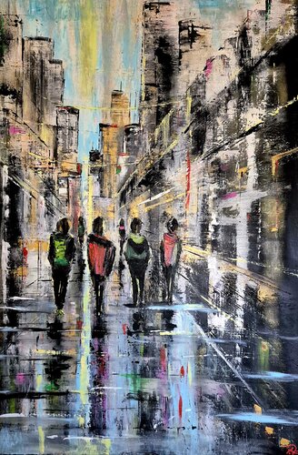 Shopping day by Petra Erengil, Painting for Sale on Singulart