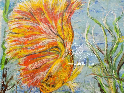 Ocean Paradise Enkaustik Wachs di Angelika Hassenpflug, Pittura in vendita su Singulart