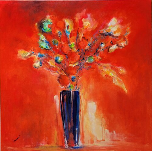 "Bouquet rouge" von Laurence Moretto, Malerei kaufen auf Singulart