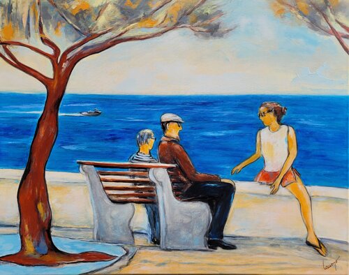 "Face à la mer" by Laurence Moretto, Painting for Sale on Singulart