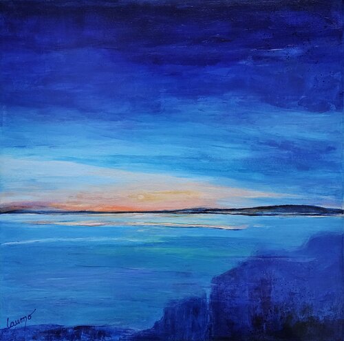 "Dernier rayon entre ciel et mer" von Laurence Moretto, Malerei kaufen auf Singulart