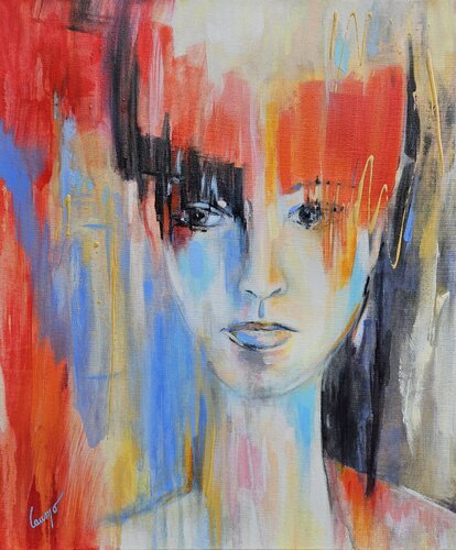 "Femme à la frange" von Laurence Moretto, Malerei kaufen auf Singulart