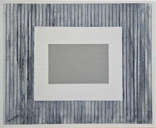 "Fenêtre dans l'abstraction (4), (horizontale,grise et blanche)" by Laurence Moretto, Painting for Sale on Singulart