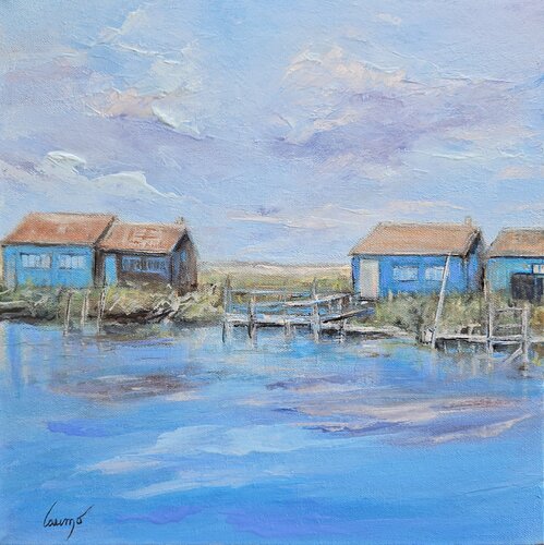 "Cabanes ostréïcoles" (Gironde/ France) de Laurence Moretto, Pintura a la venta en Singulart